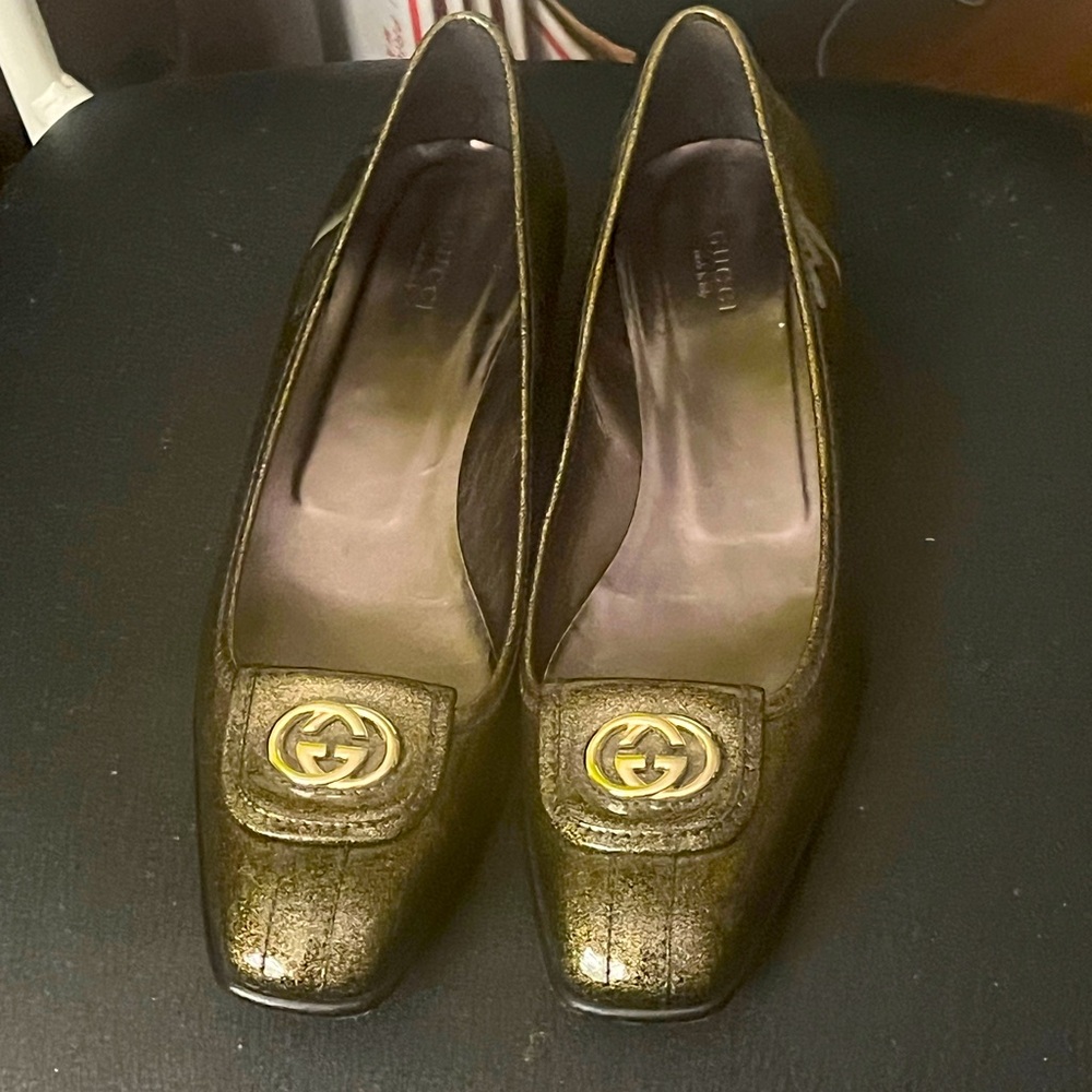 Golden Gucci Ballerinas
